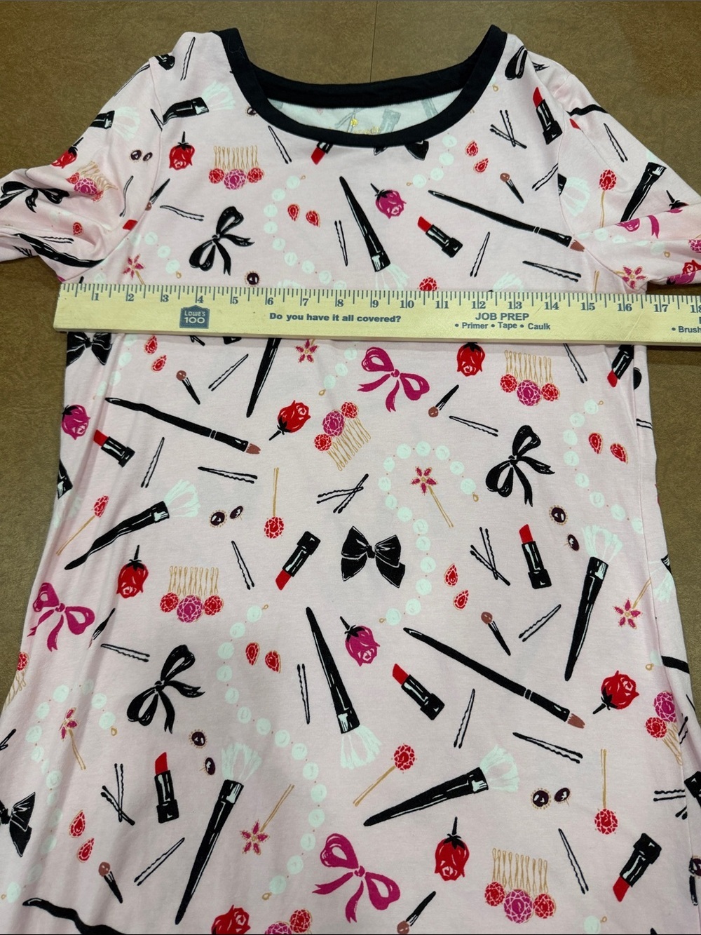 Kate Spade Brushed Cotton Pink Makeup Print Long Sleeve Tunic Long Sleeved XS - Picture 4 of 6